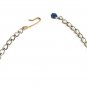 Blue Stone Double Strand Necklace & Bracelet Vintage Jewelry Set Retro 1950's