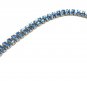 Blue Stone Double Strand Necklace & Bracelet Vintage Jewelry Set Retro 1950's