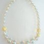 Large Beaded Aurora Borealis Necklace & Bracelet Vintage Jewelry Set 1950s