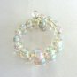 Large Beaded Aurora Borealis Necklace & Bracelet Vintage Jewelry Set 1950s
