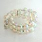 Large Beaded Aurora Borealis Necklace & Bracelet Vintage Jewelry Set 1950s