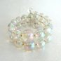 Large Beaded Aurora Borealis Necklace & Bracelet Vintage Jewelry Set 1950s