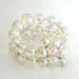 Large Beaded Aurora Borealis Necklace & Bracelet Vintage Jewelry Set 1950s