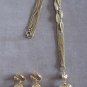Large Chunky Fancy Gold Ball Pendant Necklace & Clip On Earrings Jewelry Set Vintage 1960s