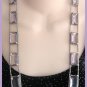 Unique Large Purple Faceted Stone Necklace Chunky Vintage 1980s Jewelry