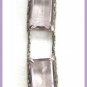 Unique Large Purple Faceted Stone Necklace Chunky Vintage 1980s Jewelry