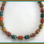 Shabby Chic Multiple Color Beaded Necklace Retro West Germany Vintage Jewelry 1950s