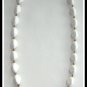 White Lined Ribbed Beaded Necklace Vintage Jewelry 1970s