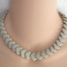 Gray Beaded Necklace Unique Shape Square Beads Vintage Jewelry 1970s Gray Beaded Necklace Unique Shape Square Beads Vintage Jewelry 1970s