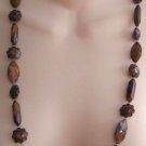 Brown Facet Flower Beaded Necklace Funky Style 1960s Vintage Jewelry Brown Facet Flower Beaded Necklace Funky Style 1960s Vintage Jewelry
