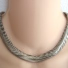 Wide Silver Chain Necklace Slinky Retro Flexible 1970s Vintage Jewelry Wide Silver Chain Necklace Slinky Retro Flexible 1970s Vintage Jewelry