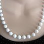 White Beaded Necklace By Designer Emmons Vintage Jewelry 1960s