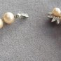 Fancy Pearl Necklace Rhinestone Clasp Retro 1950s Vintage Jewelry