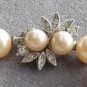 Fancy Pearl Necklace Rhinestone Clasp Retro 1950s Vintage Jewelry