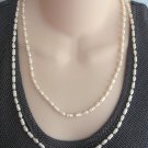 Long 45" Frosted Pearl Necklace 1970s Vintage Jewelry