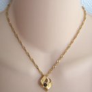 Red Stone Pendant Necklace Twisted Diamond Cut Rope Accents By Hallmark Cards Vintage Jewelry Red Stone Pendant Necklace Twisted Diamond Cut Rope Accents By Hallmark Cards Vintage Jewelry