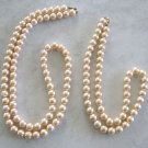 Pearl Necklaces Retro 2 Strands 1970s Vintage Jewelry 8mm