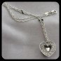 Large Blue Stone Gem Heart Pendant Necklace Designer Discovery of California Vintage Jewelry 1980s