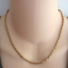 Gold Chain Unique Spring Link Necklace 16" Vintage Jewelry 1980s