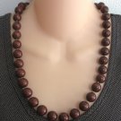 Brown Beaded Necklace Retro 1970s Vintage Jewelry