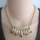 Flashy Red & Pink Stone Pendant Necklace Retro Vintage Jewelry 1960s Flashy Red & Pink Stone Pendant Necklace Retro Vintage Jewelry 1960s