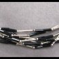 7 Strand Black Onyx & Silver Necklace Retro Vintage Jewelry 1970s