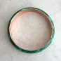 Green Enamel Copper Bangle Bracelet Retro Vintage Jewelry 1960s