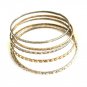 6 Gold And Silver Bangle Bracelets Retro Vintage Jewelry 1970s