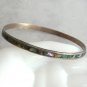 Silver Abalone Bangle Bracelet Mexico Alpaca Vintage Jewelry Needs Repair