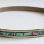 Silver Abalone Bangle Bracelet Mexico Alpaca Vintage Jewelry Needs Repair