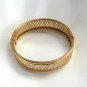 Gold Hinged Bracelet Open Weave Design Vintage Jewelry 1980s