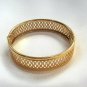 Gold Hinged Bracelet Open Weave Design Vintage Jewelry 1980s