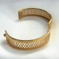 Gold Hinged Bracelet Open Weave Design Vintage Jewelry 1980s