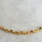 Fancy 9 Round Faceted Colorful Stone Gold Bracelet Vintage Jewelry 1980s