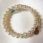 Layered Pearl Wrapped Bracelet Memory Wire Vintage Jewelry 1960s