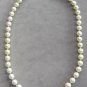 Beaded Pearl Necklace Two Tone Color White Yellow Vintage Jewelry 1970s