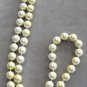 Beaded Pearl Necklace Two Tone Color White Yellow Vintage Jewelry 1970s
