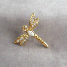 Sparkly Dragonfly Rhinestone Tac Tack Lapel Pin Marquise Cut Stones Vintage Jewelry 1980s Sparkly Dragonfly Rhinestone Tac Tack Lapel Pin Marquise Cut Stones Vintage Jewelry 1980s
