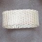 3 Rings Silver Red Blue & White Bands Handcrafted Beaded Sizes 6-9 Vintage Jewelry 1970s