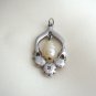 Silver Dangle Pearl Pendant By Designer Avon Vintage Jewelry 1970s