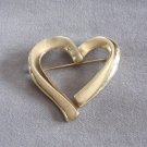 Large Gold Open Heart Brooch Pin Vintage Jewelry 1970s Large Gold Open Heart Brooch Pin Vintage Jewelry 1970s