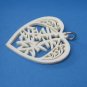 Large Handcrafted Heart Shaped Carved Ivory Asian Chinese Japanese Pendant Vintage Jewelry