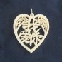 Large Handcrafted Heart Shaped Carved Ivory Asian Chinese Japanese Pendant Vintage Jewelry