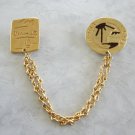 Unique Gold Double Brooch Pin Roma Hotel Dreamville Retro 1980s Vintage Jewelry Unique Gold Double Brooch Pin Roma Hotel Dreamville Retro 1980s Vintage Jewelry