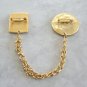 Unique Gold Double Brooch Pin Roma Hotel Dreamville Retro 1980s Vintage Jewelry