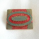 Fancy Green And Red Double Layered Brooch Pin Vintage Jewelry 1960s Fancy Green And Red Double Layered Brooch Pin Vintage Jewelry 1960s