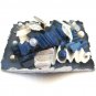 Large Fancy Handcrafted Blue Brooch Pin Vintage Jewelry 1980s