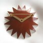 Large Funky Tan Brown & White Enamel Starburst Flower Brooch Pin Vintage Jewelry