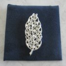 Fancy Silver Leaf Brooch Pin By Designer AJC American Jewelry Chain Co. Vintage