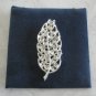 Fancy Silver Leaf Brooch Pin By Designer AJC American Jewelry Chain Co. Vintage